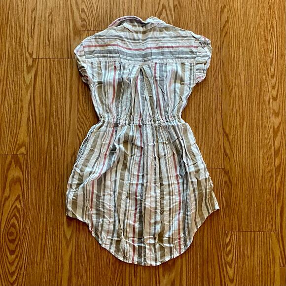 Japana Striped White Button-up Shirt Dress Womens Small - Picture 10 of 16